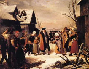 Louis XVI Distributing Alms to the Poor Oil painting by Louis Hersent