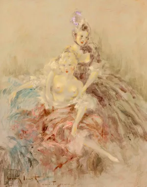 D'apres Fragonard by Louis Icart D'apres Fragonard by Louis Icart Oil Painting