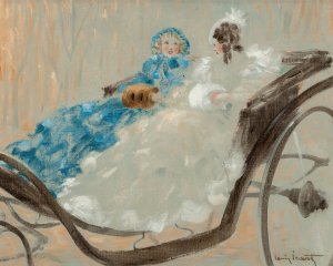 En caleche by Louis Icart Oil Painting