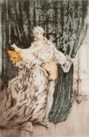 Masquerade by Louis Icart Masquerade by Louis Icart Oil Painting