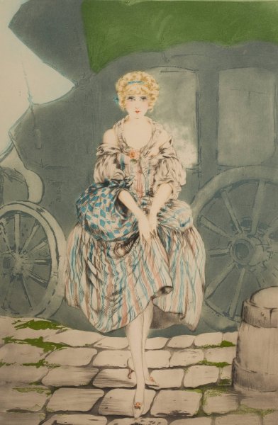 Pretty Lady by Louis Icart - Hand-Painted Oil Painting Reproduction