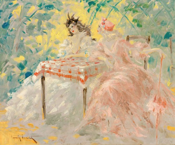 Main Product Photo of Sous Les Tonnelles Painting by Louis Icart