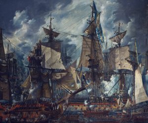 La Victoire d'Hogland by Louis Jean Desprez Oil Painting