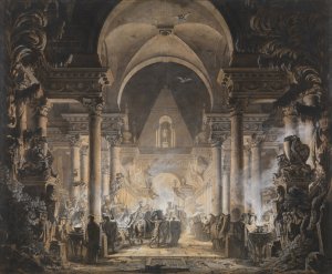 The Tomb of Agamemnon by Louis Jean Desprez Oil Painting