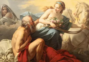 Aurora and Tithonus by Louis-Jean-Francois Lagrenee Oil Painting