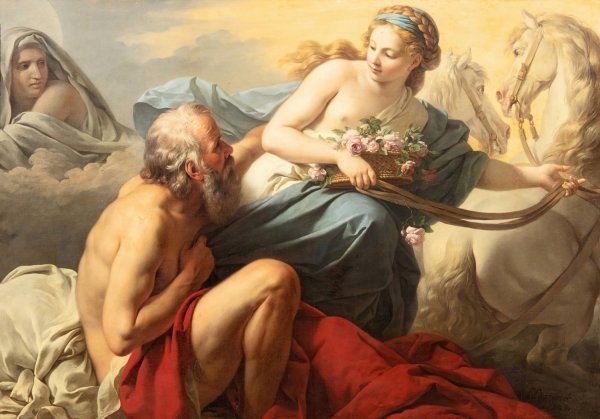 Main Product Photo of Aurora and Tithonus  Painting by Louis-Jean-Francois Lagrenee