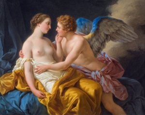 Cupid and Psyche by Louis-Jean-Francois Lagrenee Oil Painting