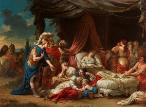 Death of Darius'wife by Louis-Jean-Francois Lagrenee Oil Painting