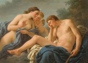 Diana and Endymion by Louis-Jean-Francois Lagrenee Oil Painting