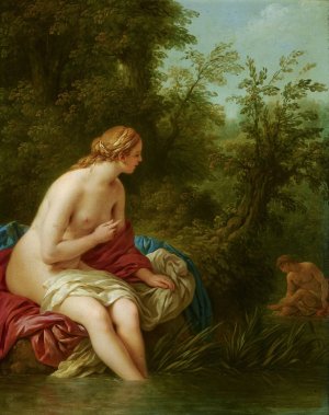 Landscape With Salmacis and Hermaphroditus by Louis-Jean-Francois Lagrenee Oil Painting