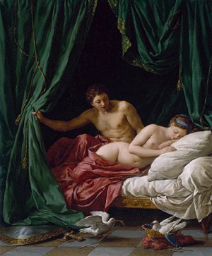 Mars and Venus by Louis-Jean-Francois Lagrenee Oil Painting