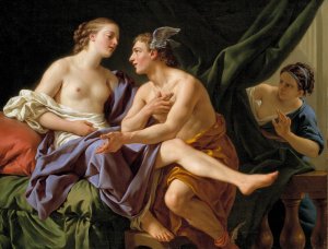 Mercury, Herse and Aglaura Oil painting by Louis-Jean-Francois Lagrenee