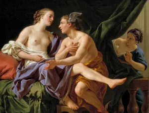 Mercury, Herse and Aglaura by Louis-Jean-Francois Lagrenee Oil Painting