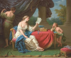 Penelope Reading A Letter From Odysseus by Louis-Jean-Francois Lagrenee Oil Painting