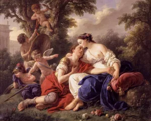 Rinaldo and Armida Oil painting by Louis-Jean-Francois Lagrenee