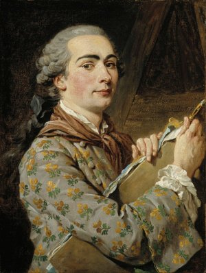 Self-Portrait by Louis-Jean-Francois Lagrenee Oil Painting