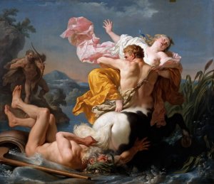 The Abduction Of Deianeira By The Centaur Nessus by Louis-Jean-Francois Lagrenee Oil Painting