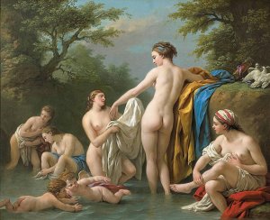 Venus and Nymphs Bathing by Louis-Jean-Francois Lagrenee Oil Painting