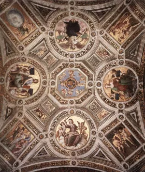 Ceiling (Stanza della Segnatura) by Louis-Joseph-Raphael Collin - Oil Painting Reproduction