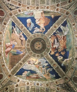 Ceiling (Stanza di Eliodoro) by Louis-Joseph-Raphael Collin Oil Painting