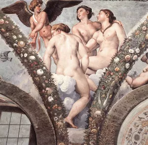 Cupid and the Three Graces by Louis-Joseph-Raphael Collin - Oil Painting Reproduction