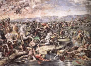 The Battle at Pons Milvius (Detail) by Louis-Joseph-Raphael Collin Oil Painting