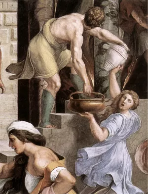 The Fire in the Borgo (Detail 2) by Louis-Joseph-Raphael Collin Oil Painting