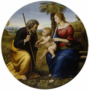 The Holy Family with a Palm Tree Oil painting by Louis-Joseph-Raphael Collin