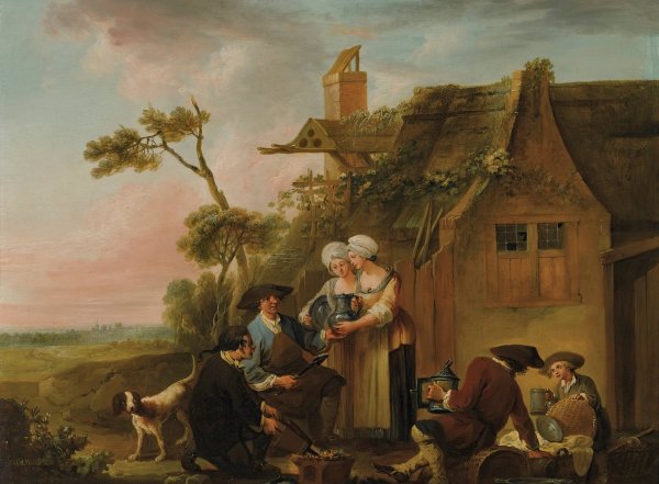 Main Product Photo of The Tin Merchant  Painting by Louis Joseph Watteau