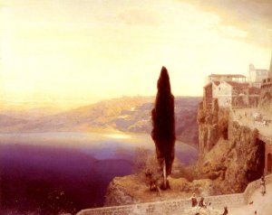 The Bay Of Albano by Louis Kolitz Oil Painting