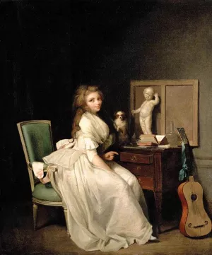 A Lady Seated at Her Desk by Louis Leopold Boilly - Oil Painting Reproduction