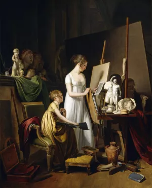A Painter's Studio by Louis Leopold Boilly Oil Painting