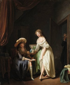 Comparing Little Feet by Louis Leopold Boilly Oil Painting