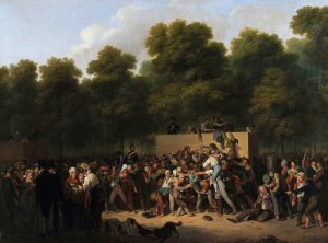 Distribution de Vin Et De Comestibles Aux Champs-Elysees, a L'occasion De La Fete Du Roi. by Louis Leopold Boilly Oil Painting