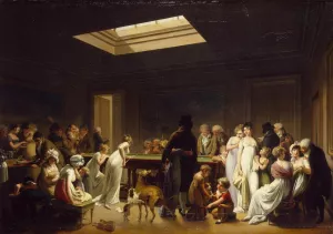 Game of Billiards by Louis Leopold Boilly - Oil Painting Reproduction