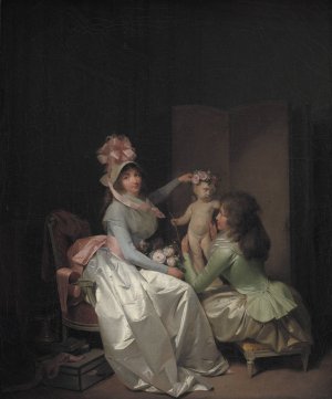Garlanding the Statuette of Cupid by Louis Leopold Boilly Oil Painting