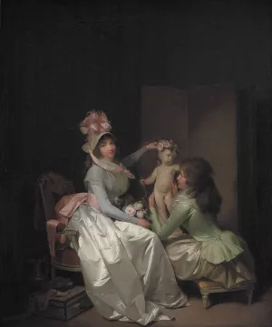 Garlanding the Statuette of Cupid by Louis Leopold Boilly Oil Painting