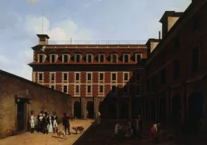 La Prison Des Madelonnettes, Rue Des Fontaines by Louis Leopold Boilly Oil Painting