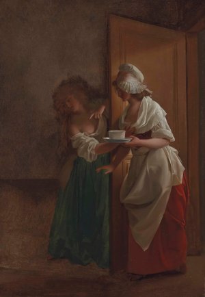La tasse de chocolat by Louis Leopold Boilly Oil Painting