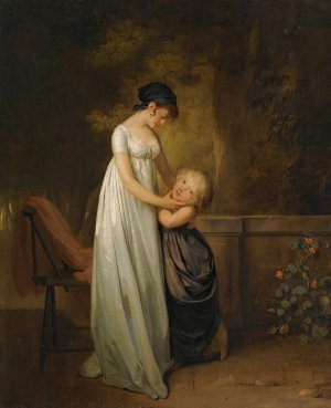 Les Caresses Maternelles by Louis Leopold Boilly Oil Painting