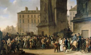 Les Conscrits de 1807 Defilant Devant La Porte Saint-Denis Oil painting by Louis Leopold Boilly