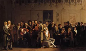Meeting of Artists in Isabey's Studio by Louis Leopold Boilly Oil Painting