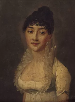 Portrait de femme en robe blanche  by Louis Leopold Boilly Oil Painting
