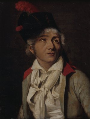 Portrait d'un acteur, en veste blanche a collet rouge by Louis Leopold Boilly Oil Painting