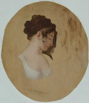 Profile of a Young Woman's Head by Louis Leopold Boilly Oil Painting