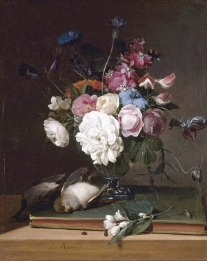 Still-Life of Flowers in a Glass Vase