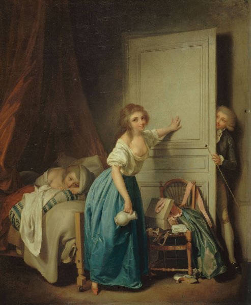 The Indiscret  by Louis Leopold Boilly - Hand-Painted Oil Painting Reproduction