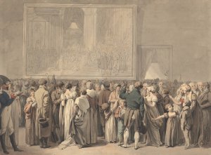 The Public In The Salon Of The Louvre, Viewing The Painting Of The 'sacre' by Louis Leopold Boilly Oil Painting