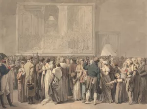 The Public In The Salon Of The Louvre, Viewing The Painting Of The 'sacre' by Louis Leopold Boilly Oil Painting