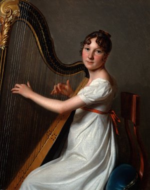 The Young Harpist by Louis Leopold Boilly Oil Painting